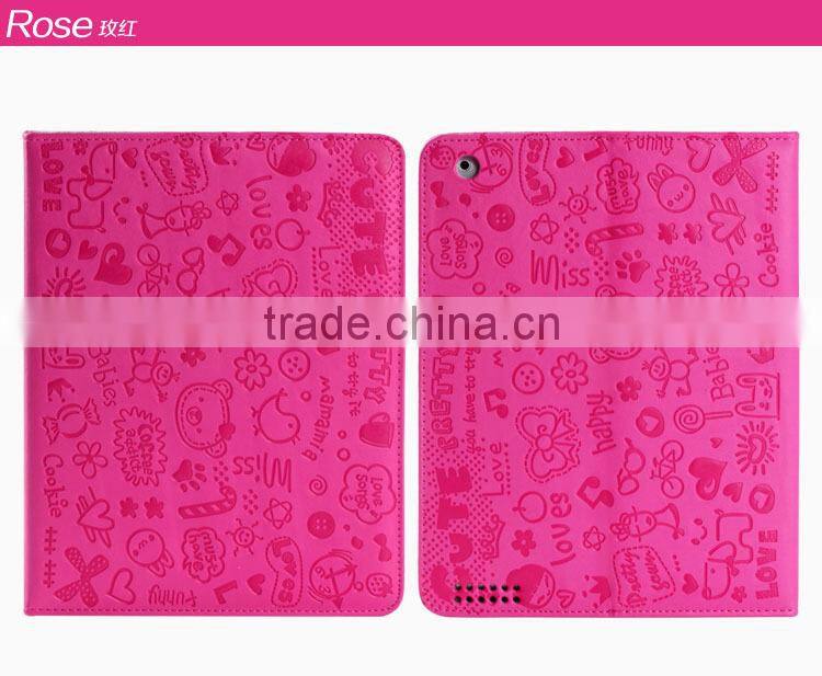 Hot selling high quality Cute stand leather case for ipad Air