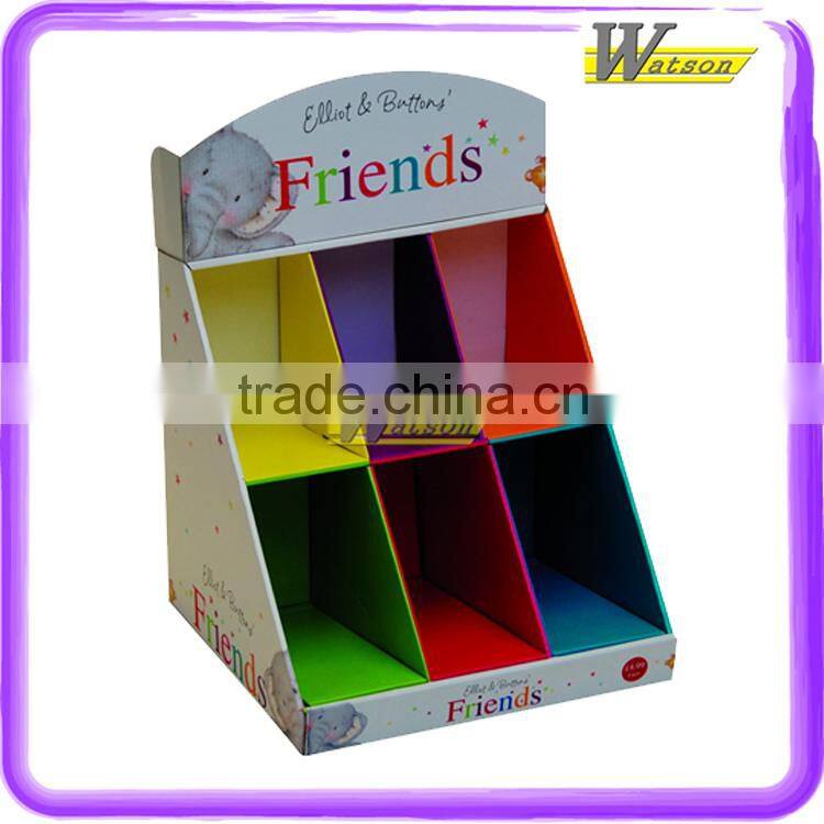 Advertising Paper Corrugate Floor Compartment Display Stand For Coarse Food/Form Light