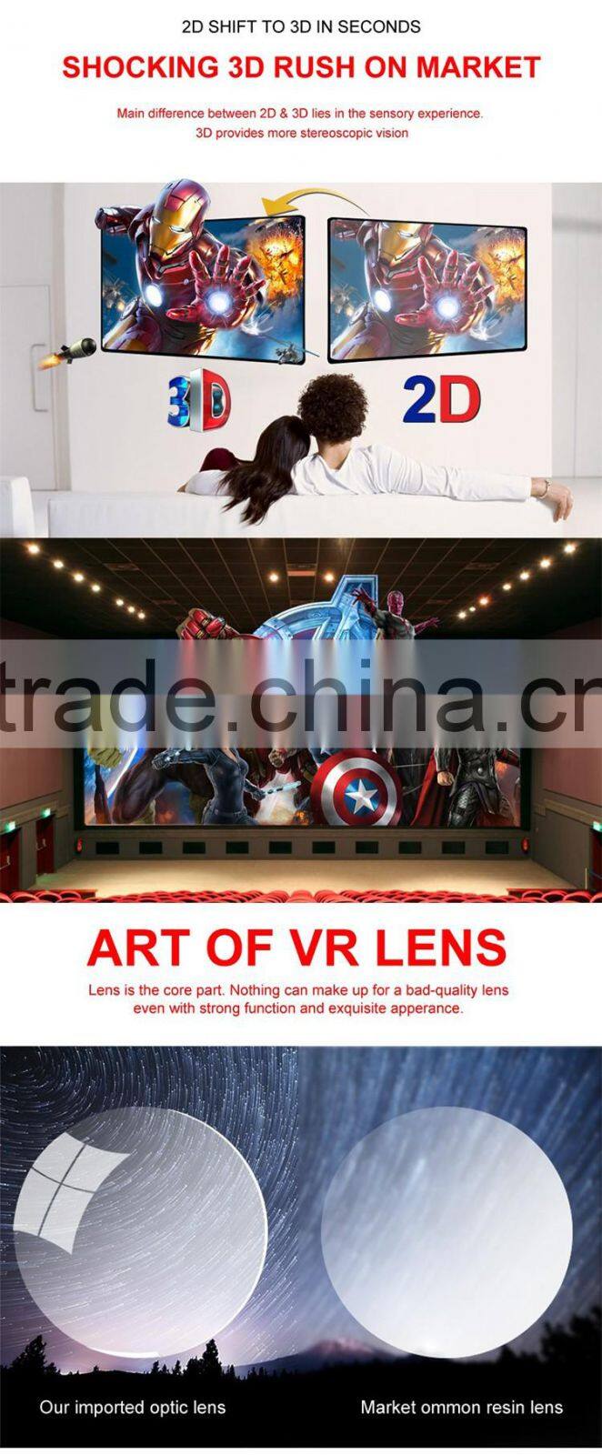 Gaoxin factory new design VR-007A virtual reality box without remote control