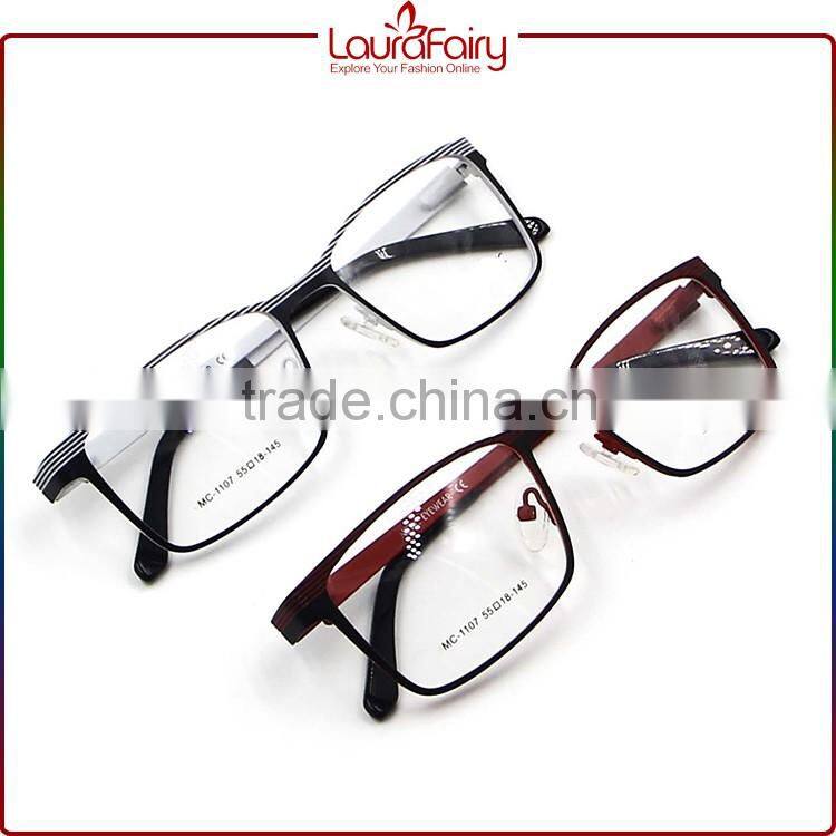 Laura Fairy Teenager Fashion Two Tone Colors Optical Frames With Metal Decorations