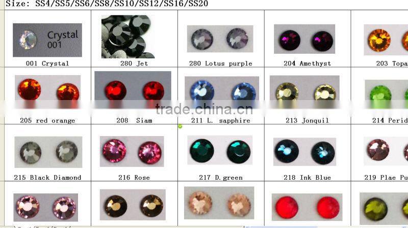 ss6/ss8 rose dmc hotfix flat back DIY loose glass glitter rhinestones trim strass crystal stones for nails art design .Wholesale