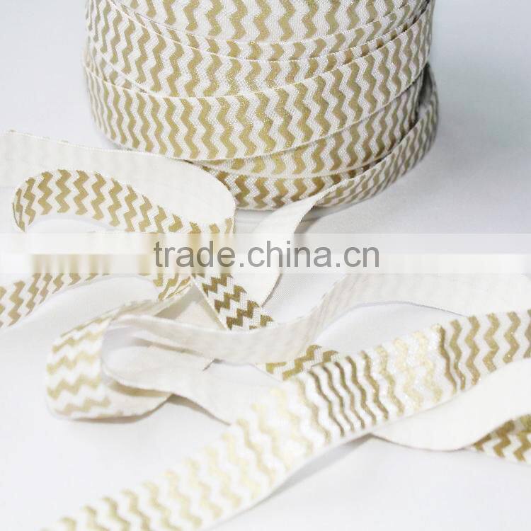 Floral Print Fold Over Elastic for Baby Headbands Choice color of 5/8 inch FOE Elastic By The Yard