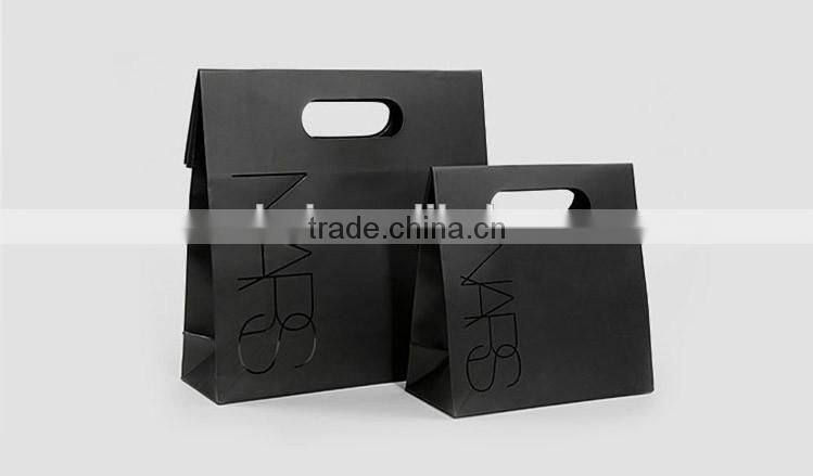 factory direct supply private logo black luxury shopping paper bag