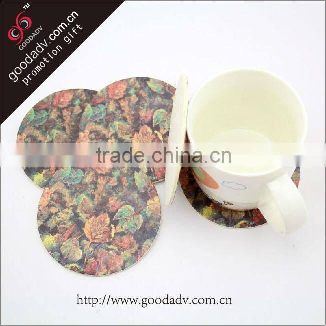 Guangdong factory cheap print round absorbent paper coasters