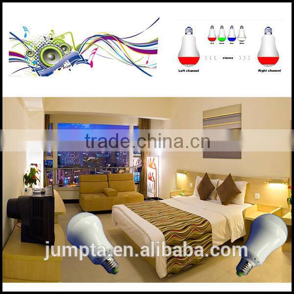 wireless two channels bluetooth RGBW color change mini stereo bluetooth speaker led light