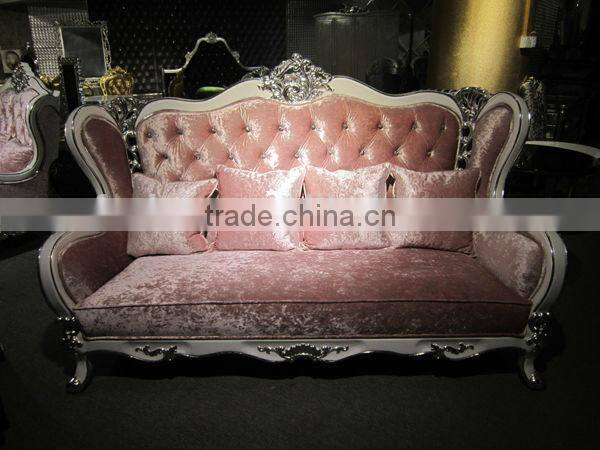 Pink fabric sofa set / sofa wood carving living room furniture / alibaba italian party sofa set YB55