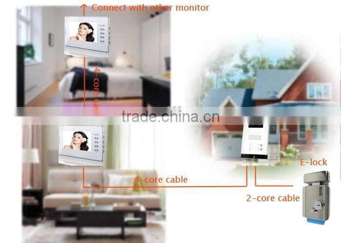 LCD monitor Speakerphone intercom Color Video Door Phone doorbell access Control System IR doorphone