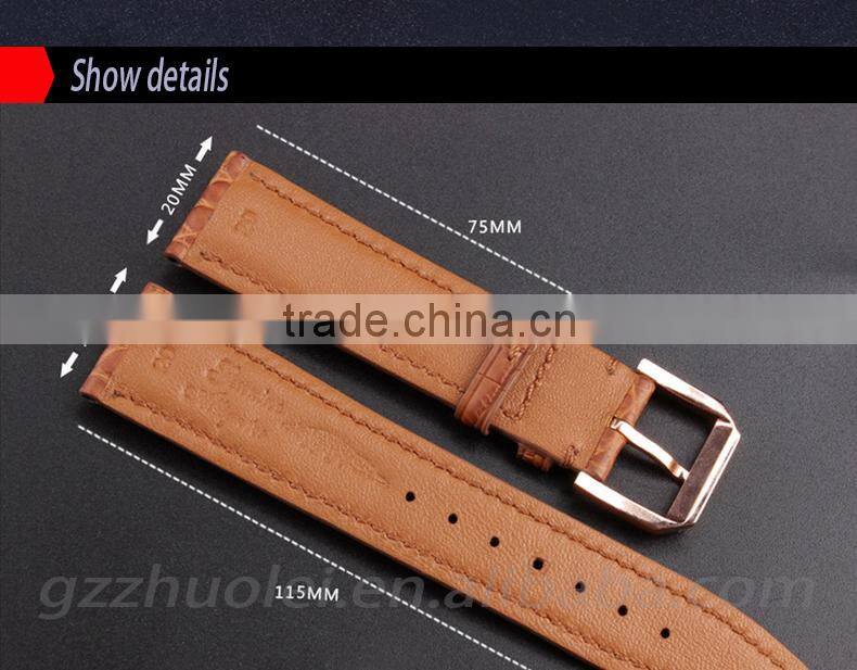 Customized 20mm 21|mm 22mm high quality genuine alligator leather Watch Strap wholesale 3PCS