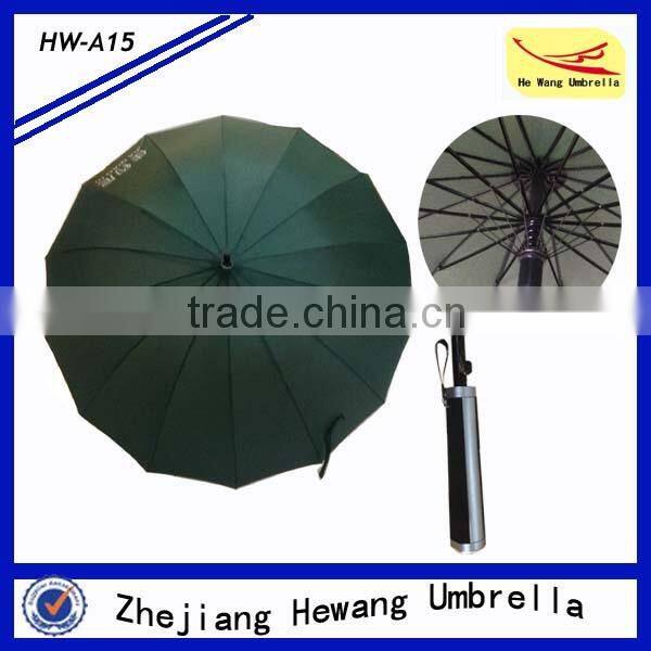 23'' x 14k strong windproof fiberglass auto open straight Umbrella