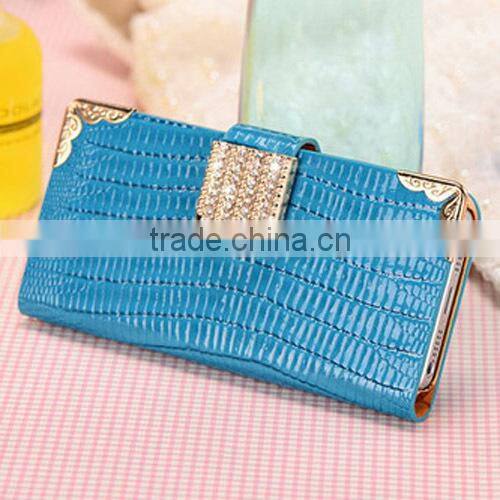 2014 hot selling Diamond magnetic Leather wallet flip mobile phone case cover for apple iphone 6