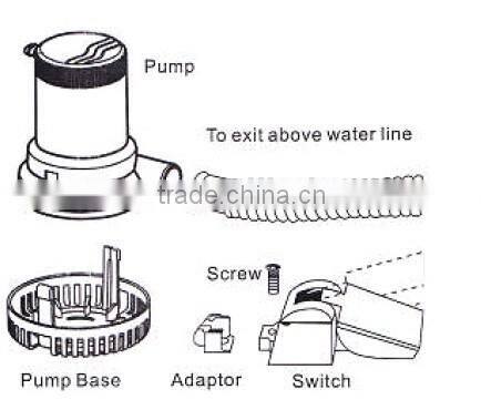 Sailflo 750GPH 12 volt bilge pump self-priming marine sea water bilge pump with float switch