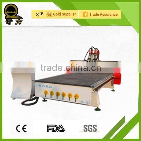 QL-1325 Pneumatic Double heads Simple Designs Modern wood door 3 axis atc wood router machine for sale