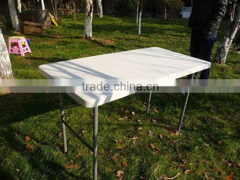 4-foot blow moulded plastic suitcase fold in half table