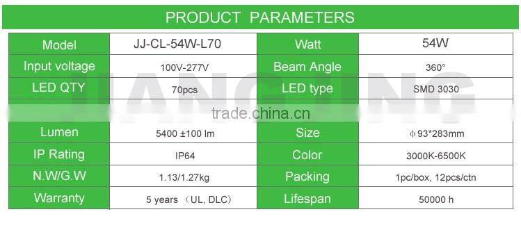 hot sale E40 B39 E27 E26 27w 36w 45w 54W 80W 100w 120w led corn street light