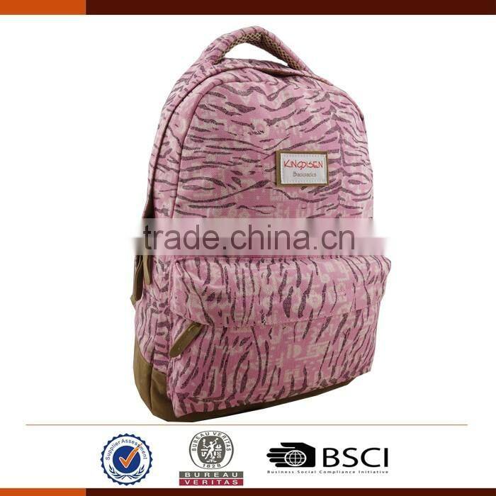 Canvas Quilted Leisure Backpack for College Girls with Laptop Compartment