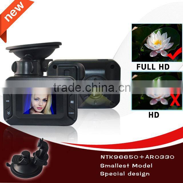 Ultra Mini Car camera front DVR with NTK96550+AR0330 solution hd 720p detective camcorder