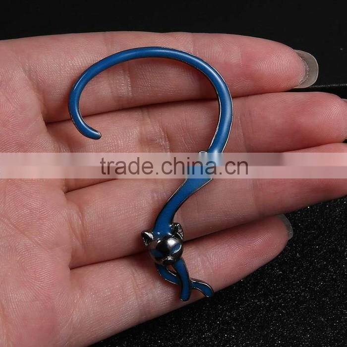 Vogue noctilucent jewelry elegant cat earrings personalized ear cuff wholesale