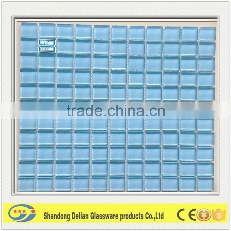 blue color swimming pool glass mosaic