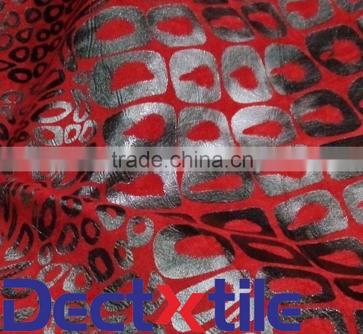 100%Polyester Hot Stamping Flocking Knitted Fabric Wholesale Textile