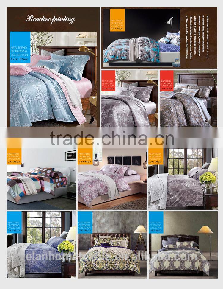100% cotton 133*72 40s*40s reactive printting luxury quilt cover set with zipper