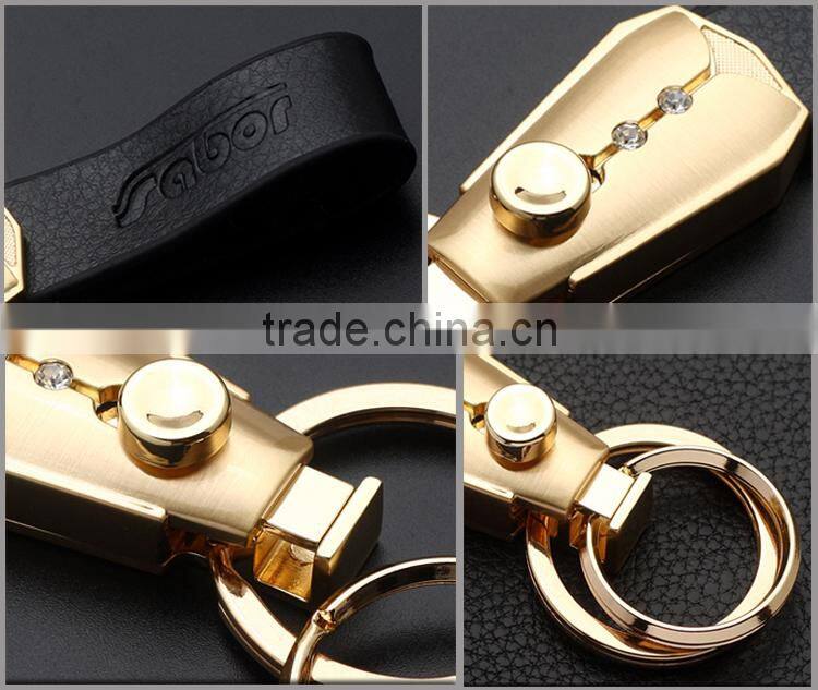 Custom Black Leather Keychain