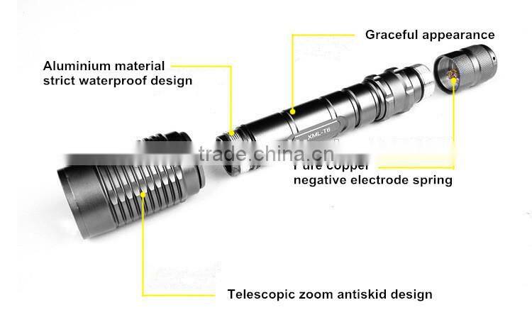 Cheap wholesale LED Rechargeable Police flashlight, police security led flashlight