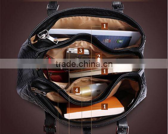 Lastest women big designer woven shoulder bag genuine leather tote bag