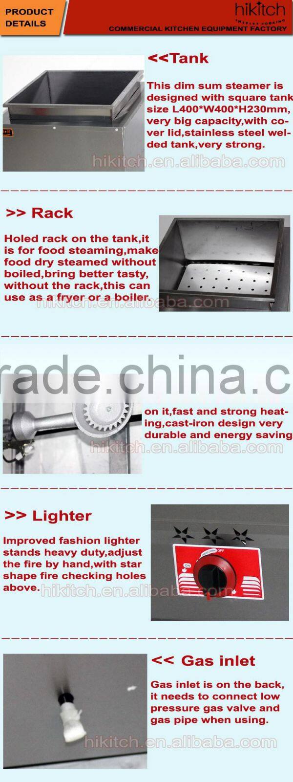 Stainless steel commercial LPG gas food boiler steamer