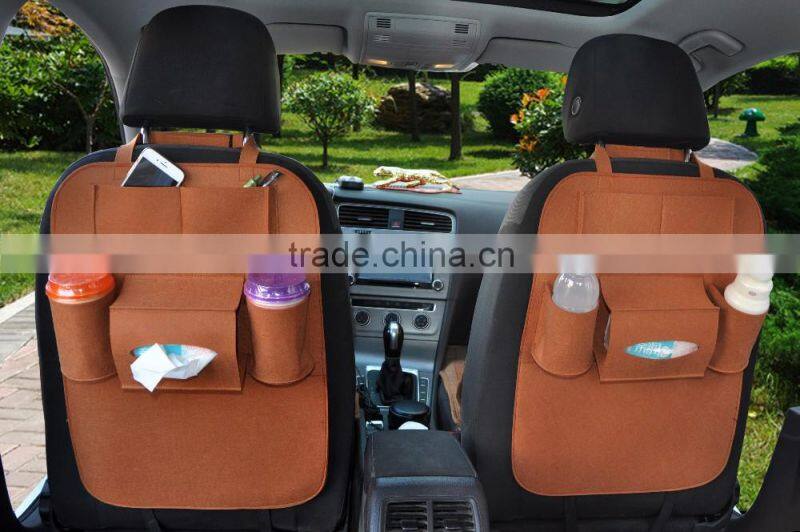 Factory supply back seat hanging organizer felt car storage bag color customized style big space