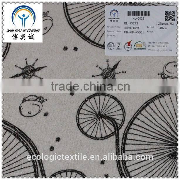 Wholesale Plain 55%Cotton 45%Linen Printed knitted Fabric