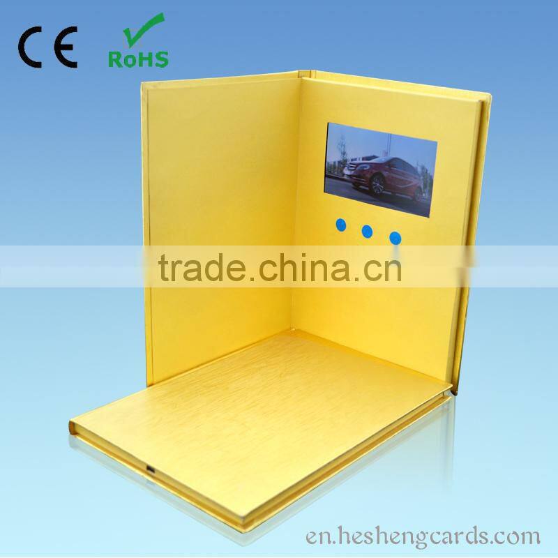 Top quality 7" customized invitation lcd video greeting card for business ptomotion,custom musical greeting card