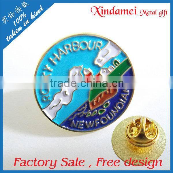 Custom logo high quality metal pin badge reel military badge