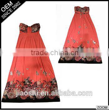 2016 new product wholesale cocktail Breathable print knitted dress with bandage