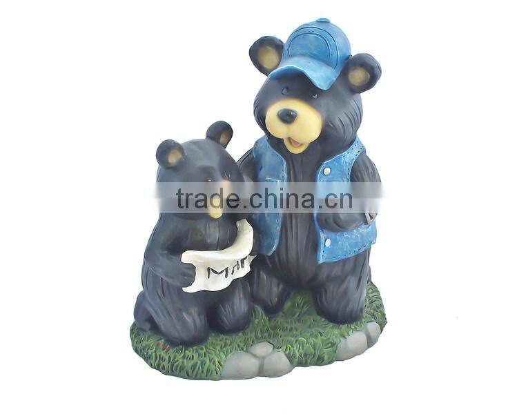 Animated Sitting Father baby bear indoor decoration