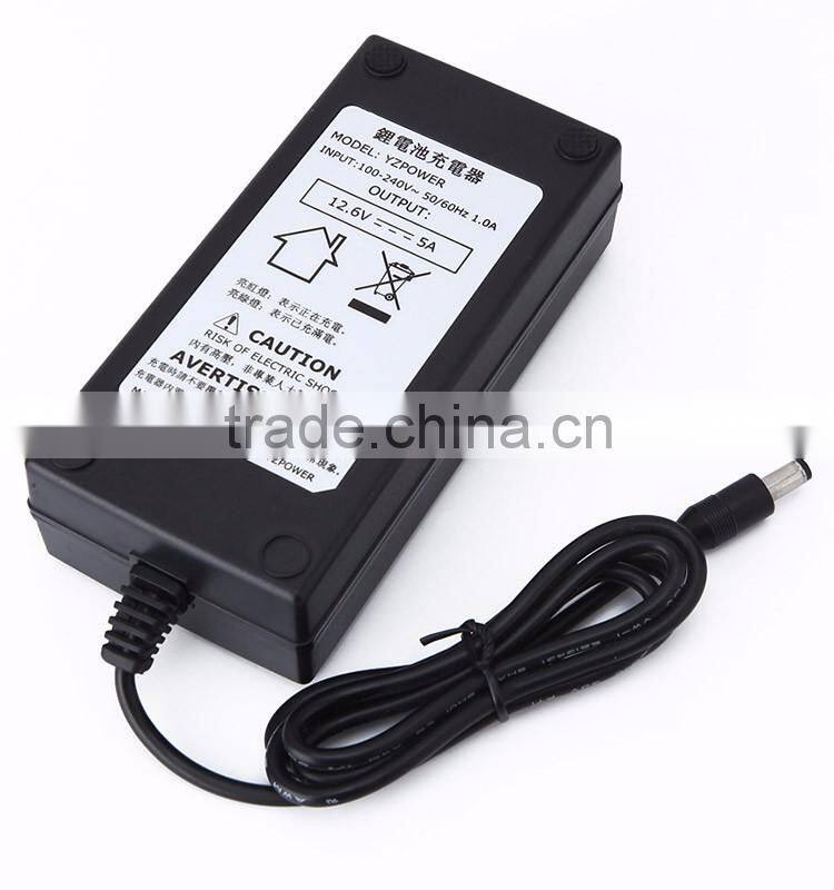 12.6V 2A Lithium Battery Charger For Electric Bike Scooter Kids Car Recharger Portable Battery With CE ROHS