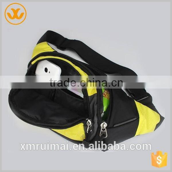 Hot selling high quality polyester leather black printed waist belt bag