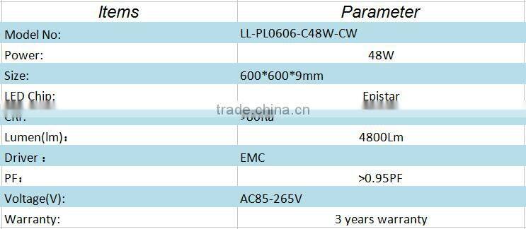 Best 600x600 mm 48w panel light led,600*600 flexible led panel, 2ft x 2ft led square panel light