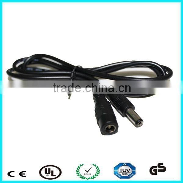 12v ul2464 24awg 2.1mm dc male to female cable