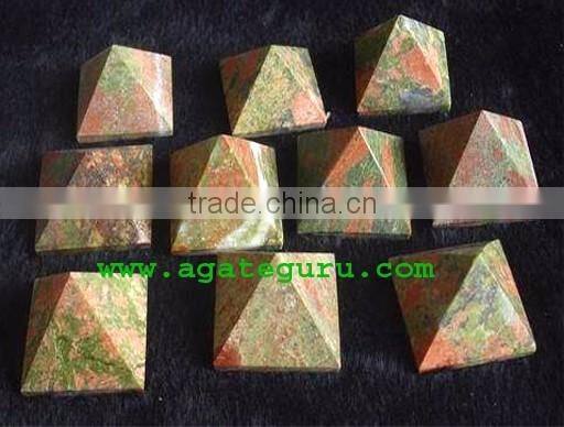 Unakite pyramid : Wholesale Pyramids Khambhat Supplier