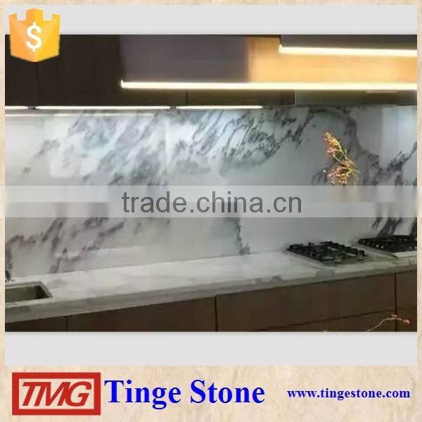 Chinese Ink White Marble Tile For Interior Decoration