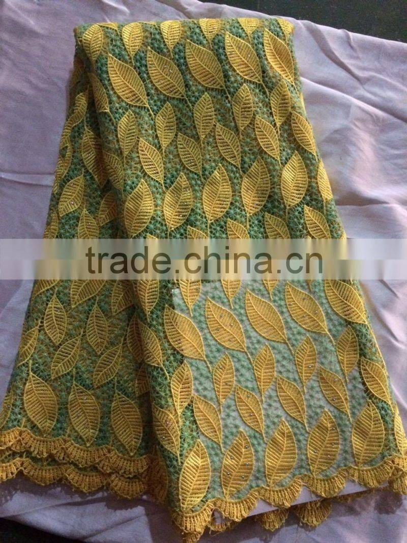 Risingstar China Factory Guipure Cord Lace Fabric with many colors