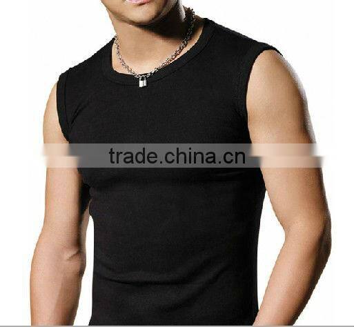 Blank wide shoulder mens sports vest sports tank tops