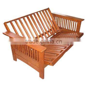 Solid wood futon frame sofa bed for living room furniture