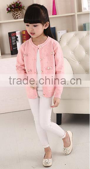 New design cardigan computer knitted sweater for big Girls
