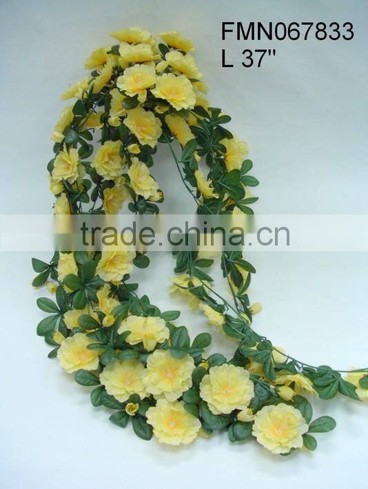 Wall Hanging Flowers Decoration L 37" Artificial Azalea Flowers Vine