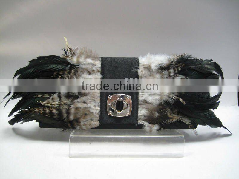 Peacock Feather Evening Clutch Bag