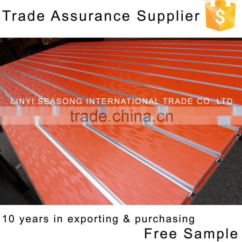 China 1220*2440mm*15mm one side melamine faced mdf slot board