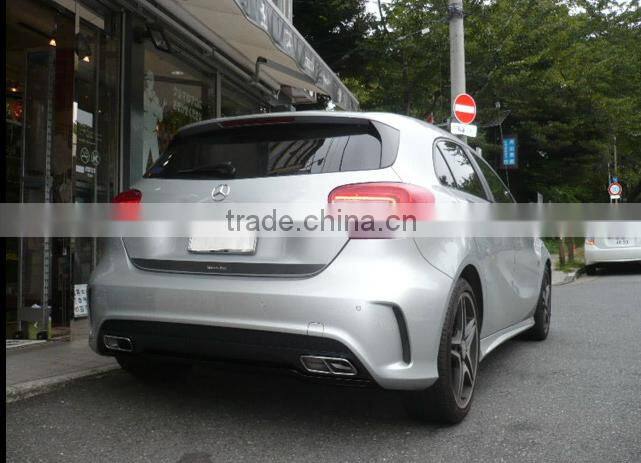 High quality A class w176 A45 design PP diffuser with muffler tips for MB A CLASS W176 A CLASS Sport Style rear bumper