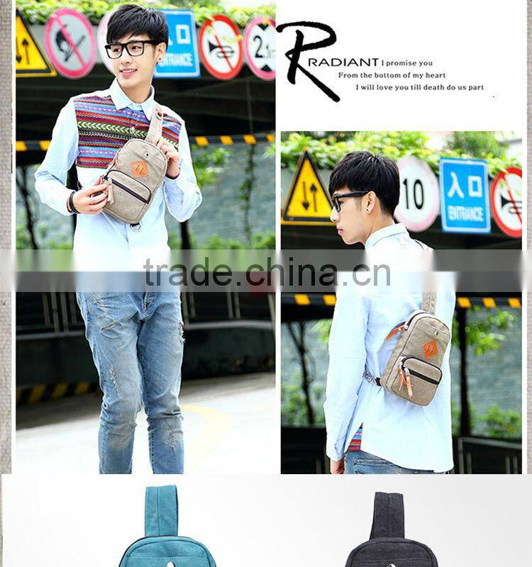 vivisecret Outdoor Sports Casual Canvas Backpack Crossbody Sling Bag Shoulder Bag Chest Bag for Men