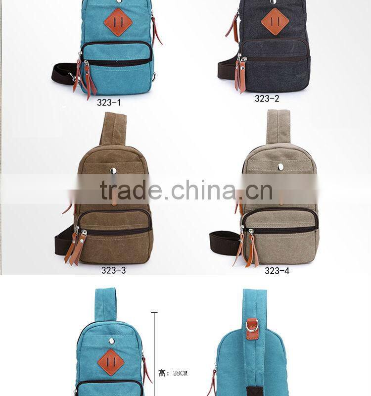 vivisecret Outdoor Sports Casual Canvas Backpack Crossbody Sling Bag Shoulder Bag Chest Bag for Men